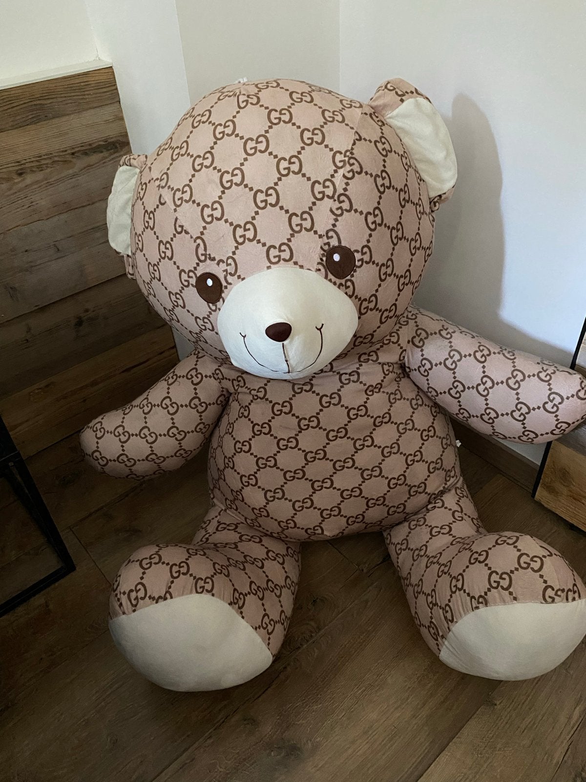 Grote Gucci-stijl teddybeer - Zo goed als nieuw, Ophalen, Overige merken, Overige karakters, Beer