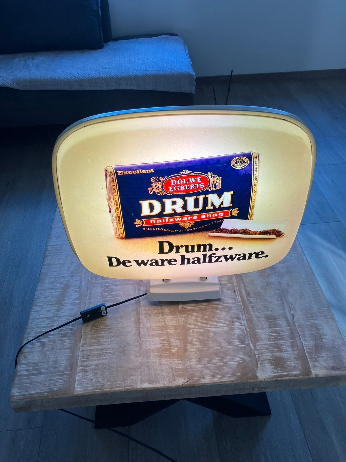 Lichtreclame Drum, Verzamelen, Merken en Reclamevoorwerpen, Ophalen, Zo goed als nieuw, Lichtbak of (neon) lamp