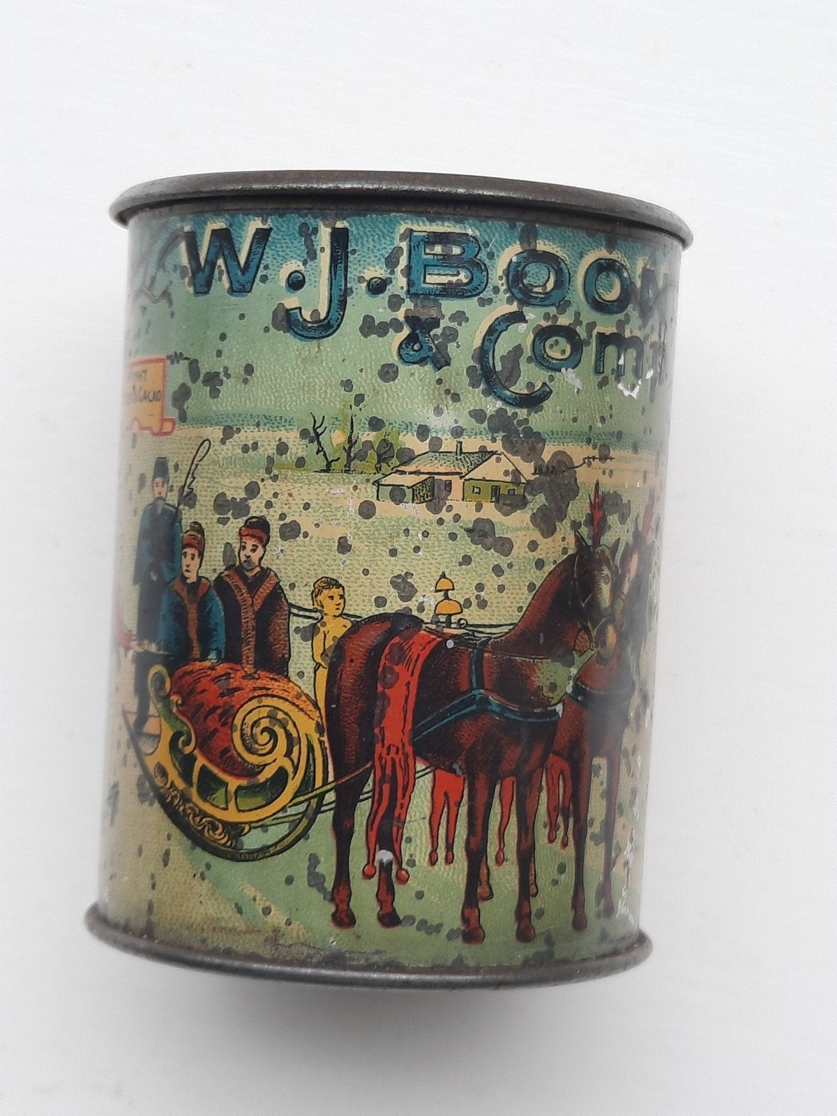 W.J.Boon chocolade croquetten blikje Wormerveer, Verzamelen, Blikken, Ophalen of Verzenden, Gebruikt, Overige