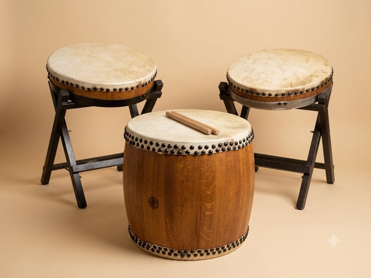 Set van 4 Taiko drums met bachis, Ophalen, Gebruikt, Overige merken