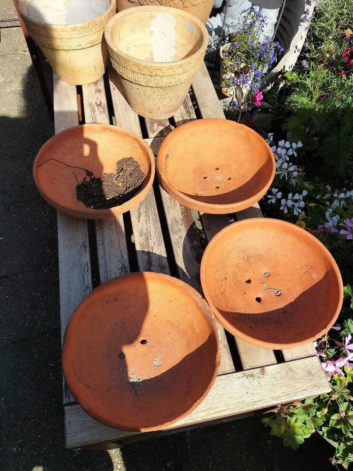 4 terracotta bonsai schalen bloempotten, Ophalen, Rond, Steen, Minder dan 30 cm