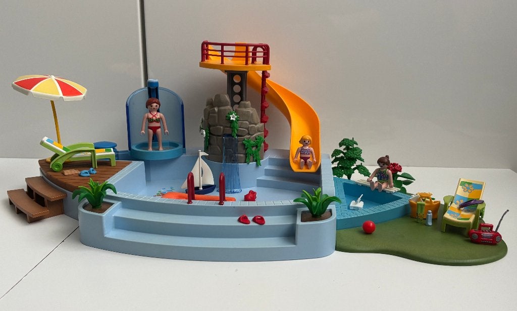 Playmobil Openluchtzwembad met glijbaan – 4858, Ophalen of Verzenden, Gebruikt, Los playmobil