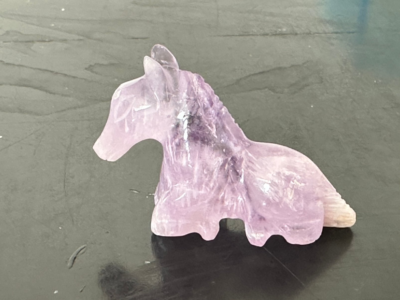 Half edelsteen Amethist Paard beeldje, Verzamelen, Mineralen en Fossielen, Ophalen of Verzenden