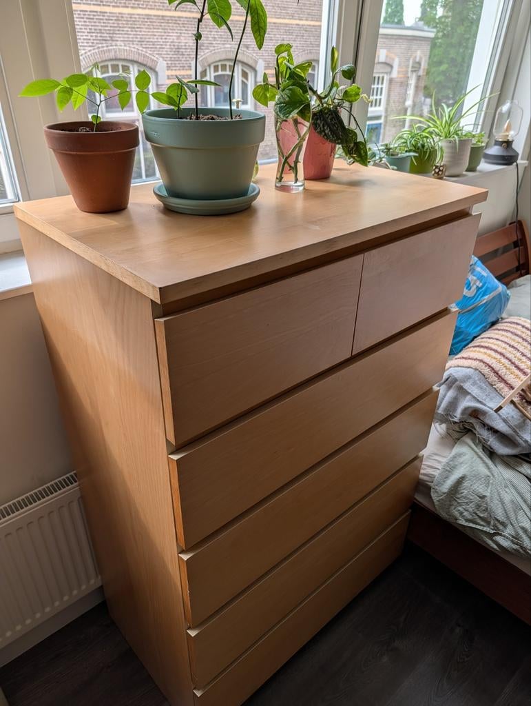 IKEA MALM ladekast met 6 lades, beuken, Ophalen, Gebruikt, 100 tot 150 cm, 50 tot 100 cm