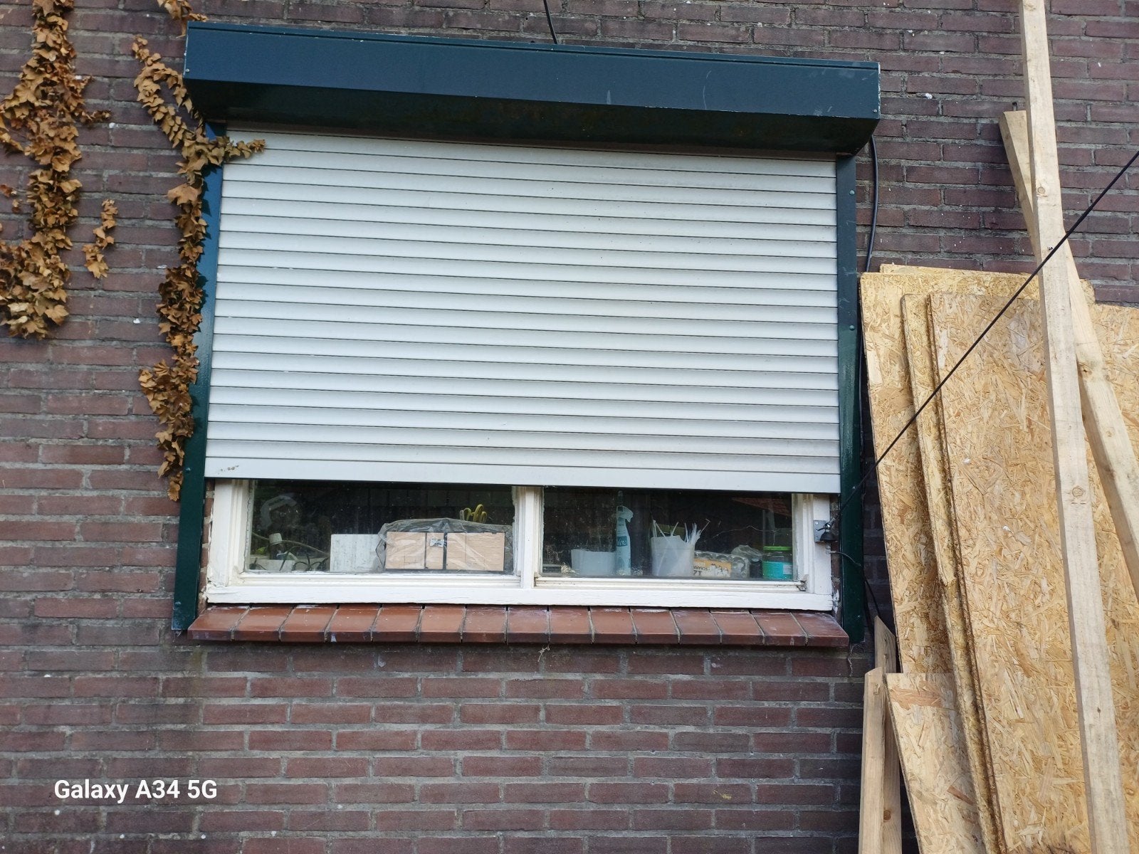 Elektrisch rolluik 178x152 cm, Ophalen, Gebruikt, 150 tot 200 cm, Grijs