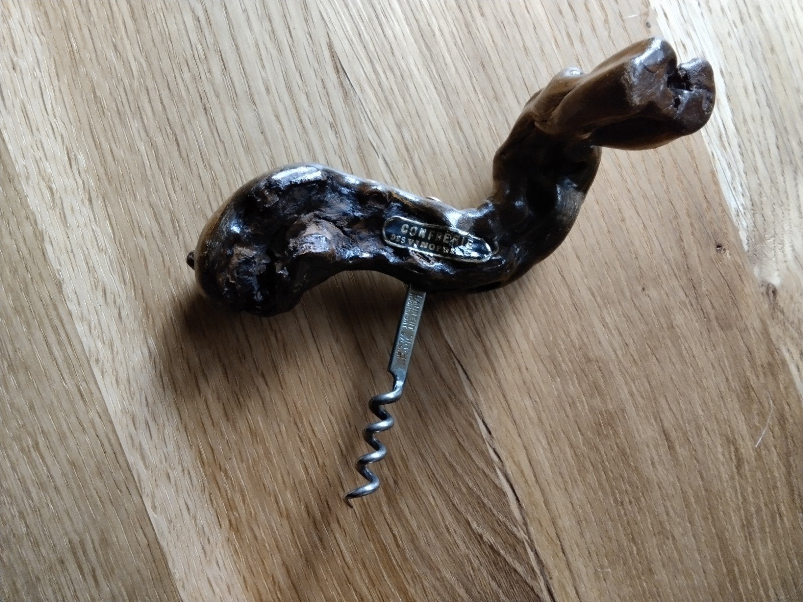 Kunstzinnige kurkentrekker 'Confrerie des Vinopres', Verzenden, Gebruikt