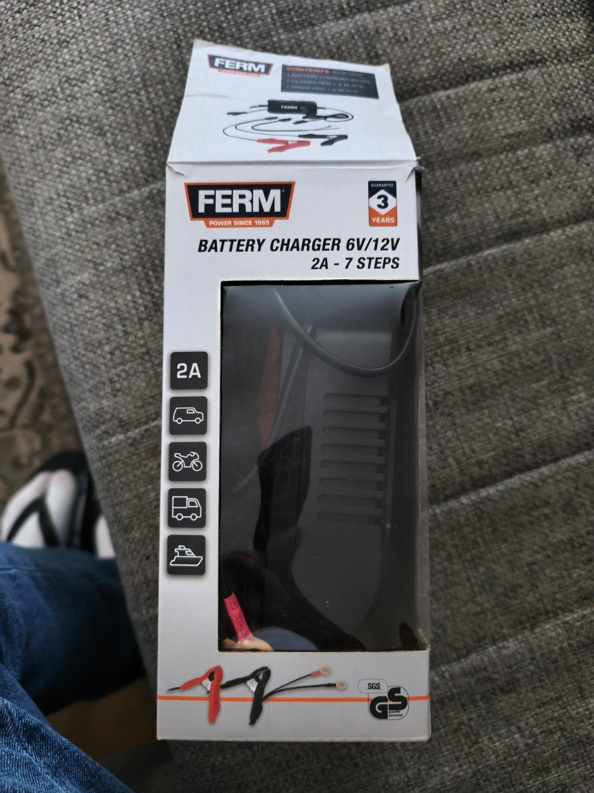 Ferm Acculader 6V/12V 2A - 7 stappen, Ophalen