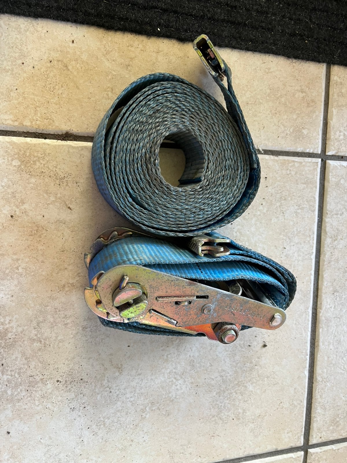 Loadlok spanband blauw 4 meter, Ophalen of Verzenden
