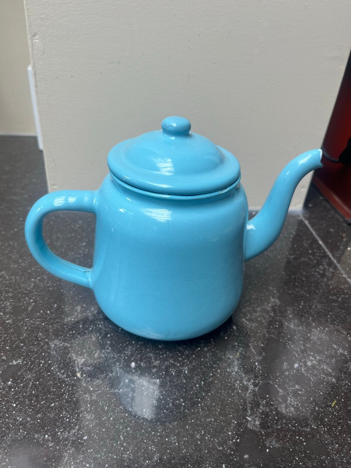 Blauwe theepot, 15 cm hoog, Ophalen