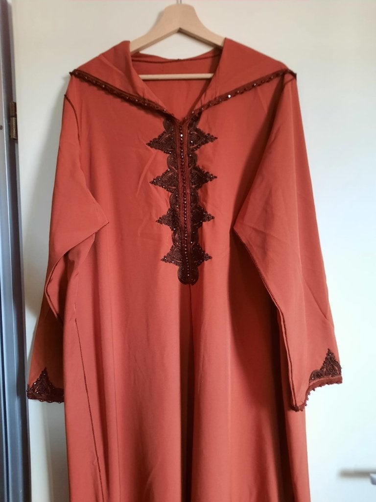 djellaba, Ophalen, Maat 42/44 (L), Oranje, Zo goed als nieuw