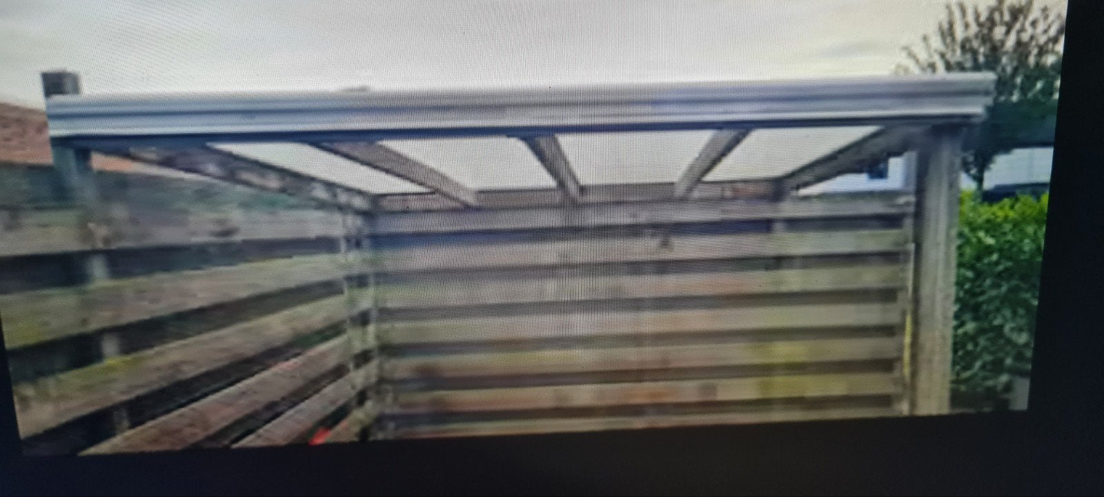 Houten dakje / afdakje voor buiten, Tuin en Terras, Ophalen, Gebruikt, Overige typen
