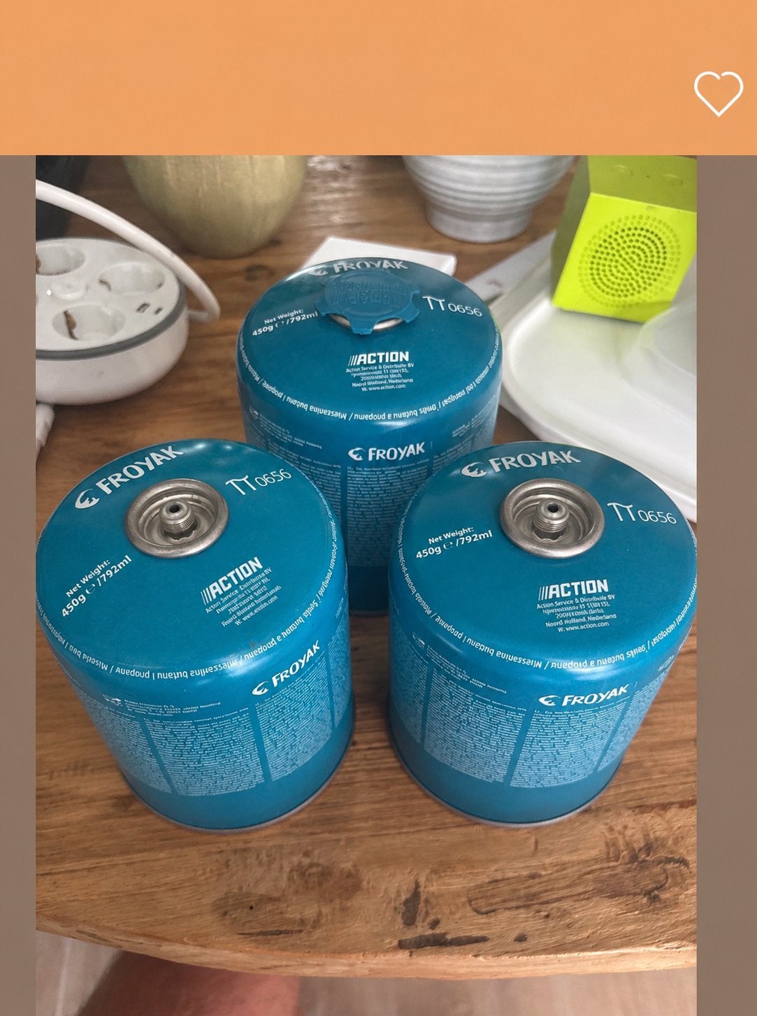 3 st Froyak Gasflesjes 450g - Ideaal voor Kamperen, Ophalen, Nieuw
