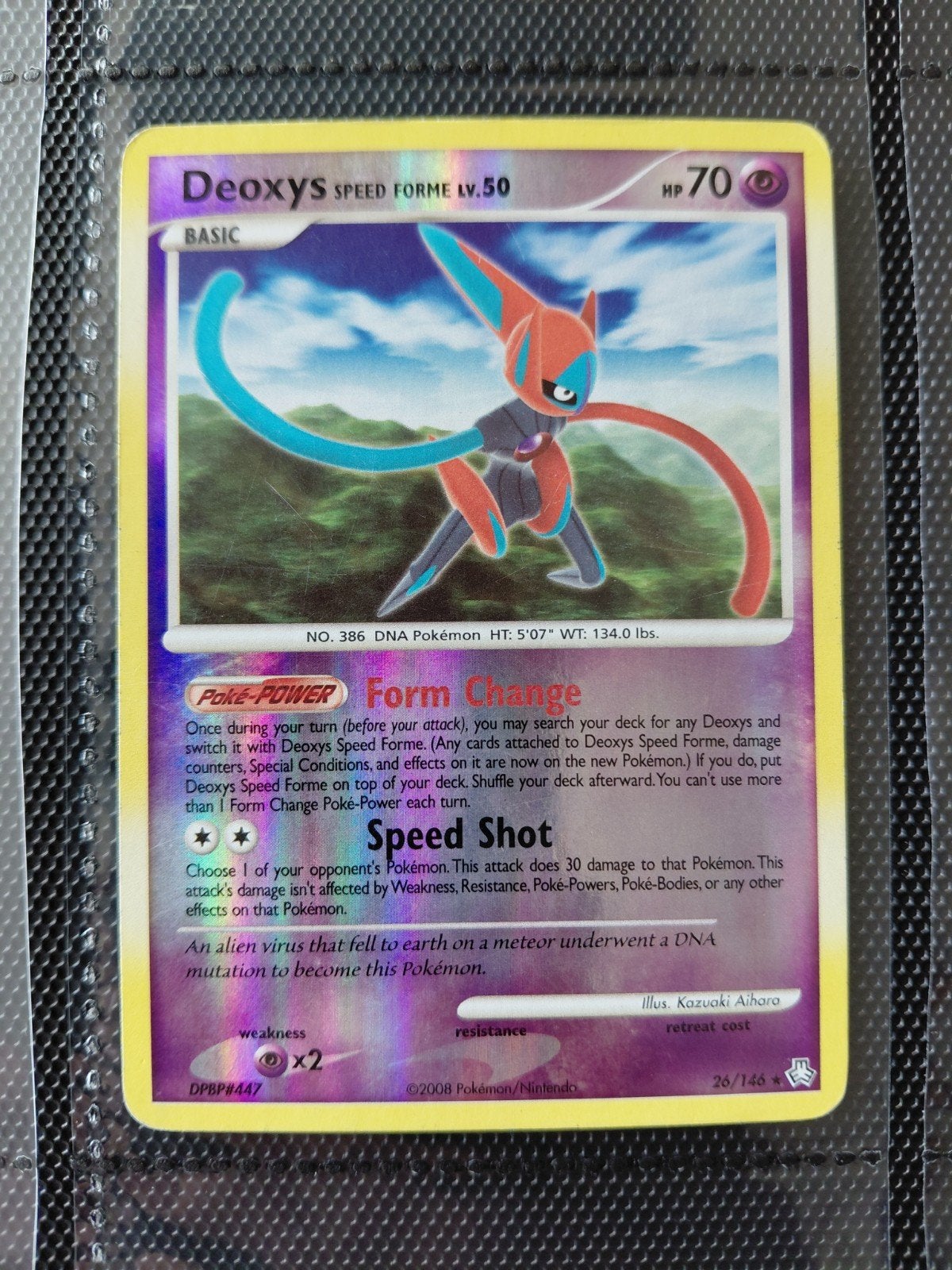 Pokémon Deoxys Speed Forme lv 50 26/146 reverse holo, Ophalen of Verzenden, Gebruikt, Losse kaart