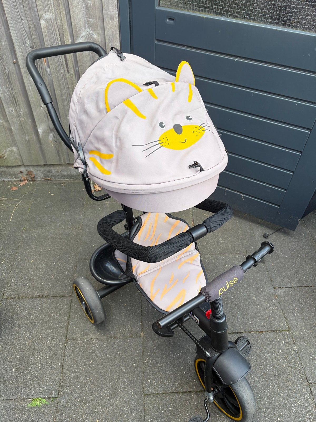 3-in-1 Loopwagen met Duwstang, Stuur en Parasol, Ophalen, Gebruikt, Duwstang