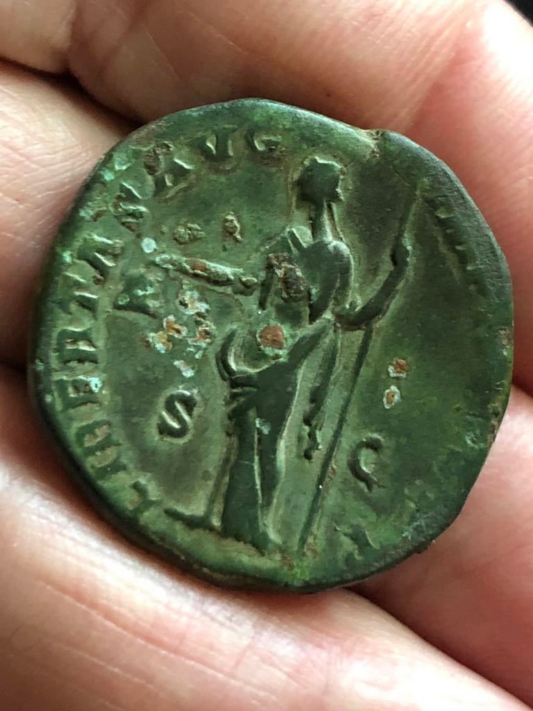 Romeinse SESTERTIUS munt COMMODUS NED bodemvondst top PATINA, Ophalen of Verzenden, Overige landen, Losse munt