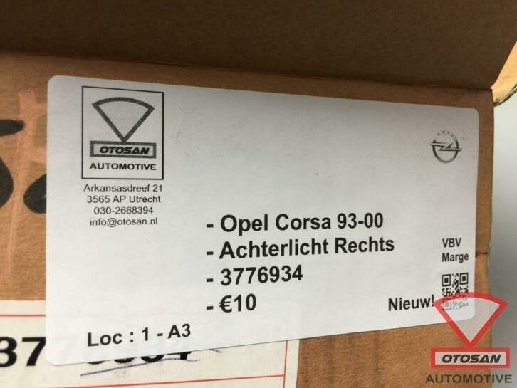 opel corsa 1993 2000 achterlicht rechts nieuw! 3776934, Ophalen of Verzenden, Kontakt@opel-infoservice.de, Opel, Bahnhofsplatz 1
65423  Russelsheim am Main, DE