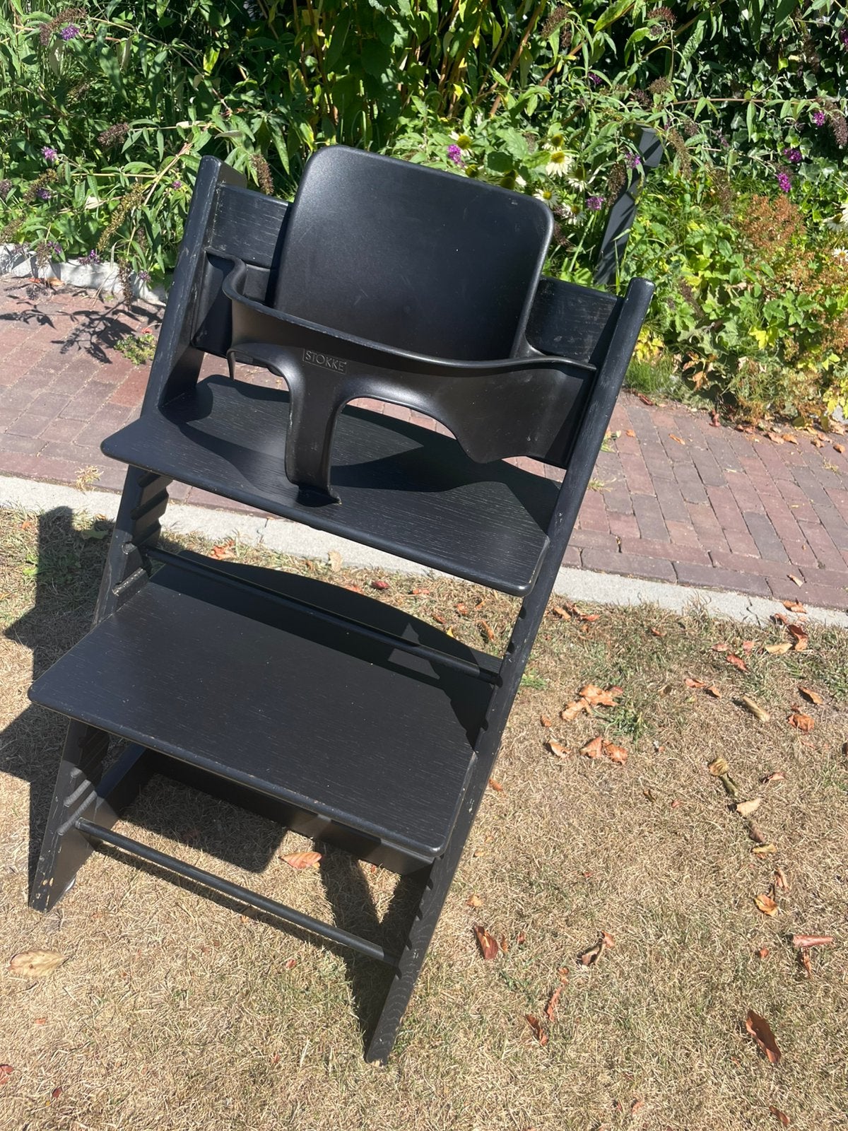 Stokke trip trap zwart, Ophalen, Zo goed als nieuw, Meegroeistoel