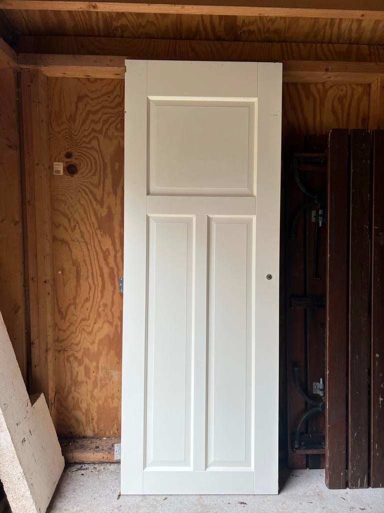 Witte binnendeur met panelen, Ophalen, Gebruikt, Minder dan 80 cm, Binnendeur