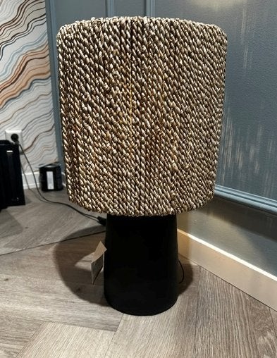 Tafellamp met rieten kap - 54cm hoog, Ophalen, Natuurlijk materiaal, Bohemian, E27 (groot)