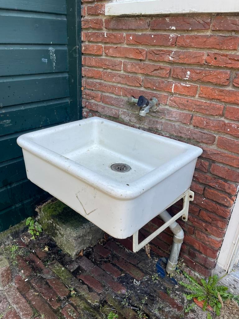 Antieke wasbak, Doe-het-zelf en Verbouw, Sanitair, Ophalen, Gebruikt, Steen, Wastafel
