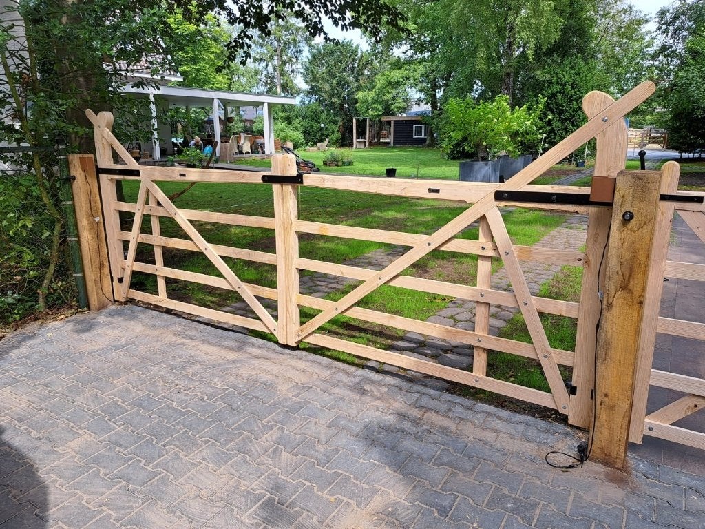 Gratis inmeting en offerte bij alle houten poorten!, Nieuw, Ophalen of Verzenden, 150 tot 200 cm, Hout