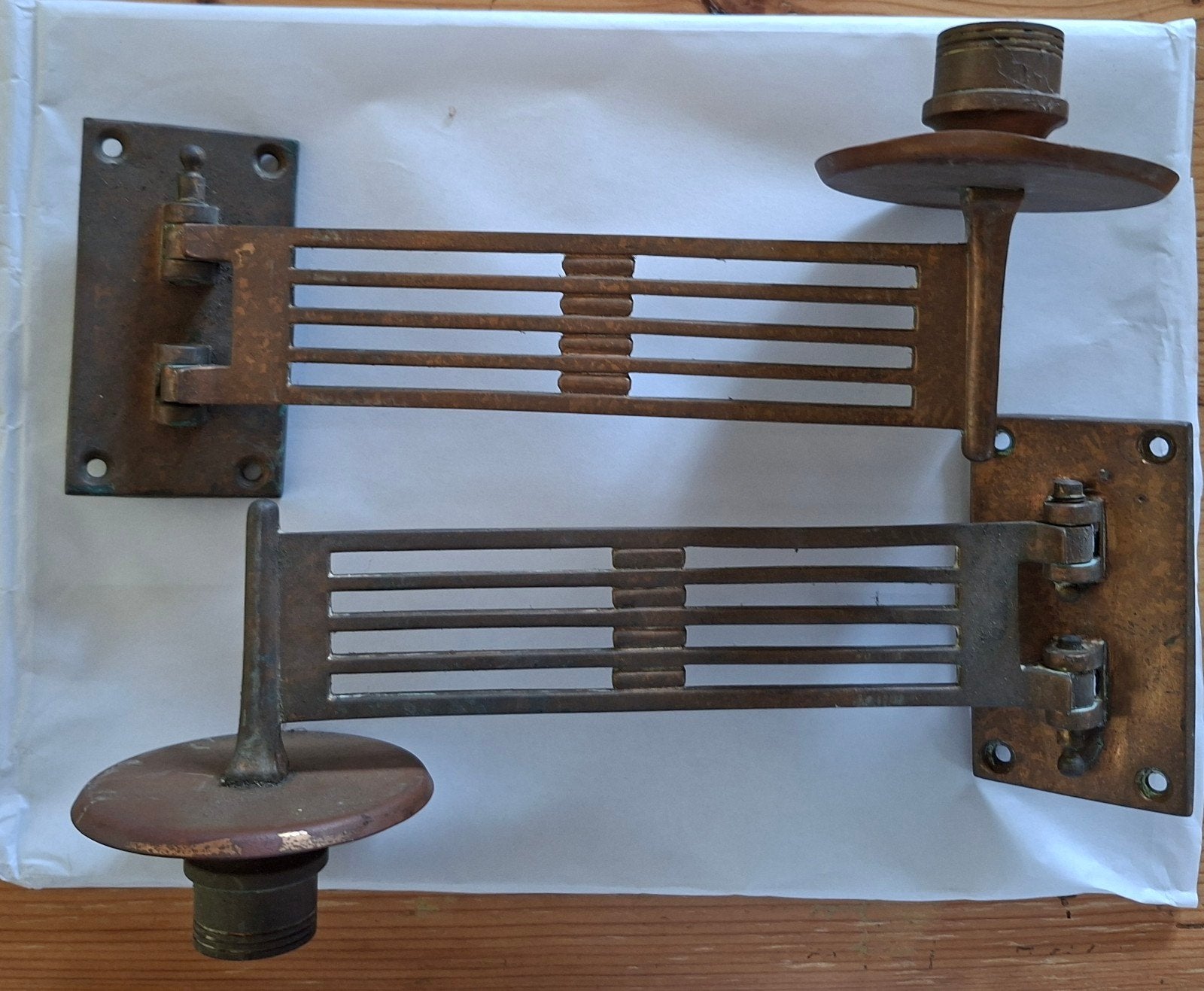 2 x koperen verstelbaar  kandelaar  ca 23 cm piano, Muziek en Instrumenten, Ophalen of Verzenden, Gebruikt