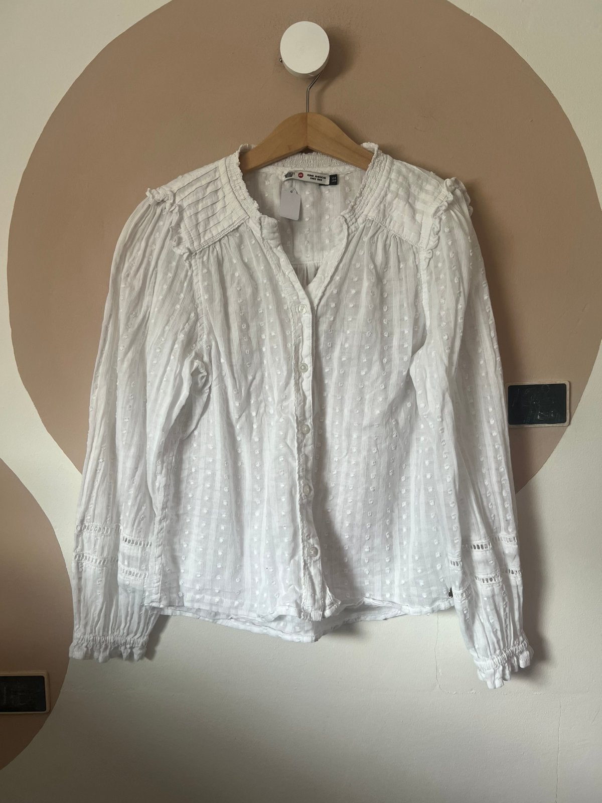 Witte blouse America Today 134/140, Ophalen of Verzenden, Gebruikt, Meisje, Overhemd of Blouse