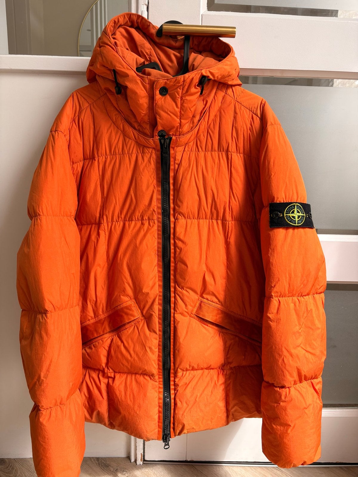 Stone Island Crinkle Reps NY Down Jacket Oranje, Verzenden, Zo goed als nieuw, Overige maten, Oranje