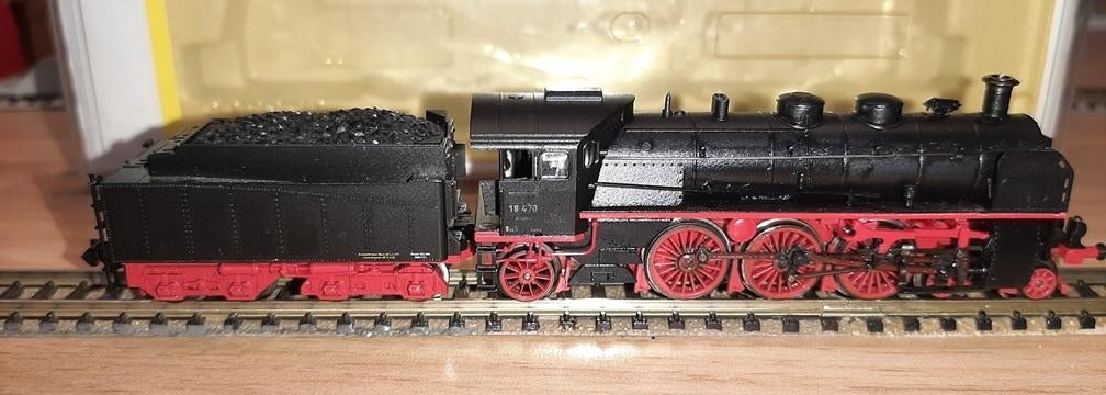 Minitrix 12304 N Dampflok BR 18 470 der DRG, digitaal, OVP, Gebruikt, Locomotief, Gelijkstroom of Wisselstroom, Trix