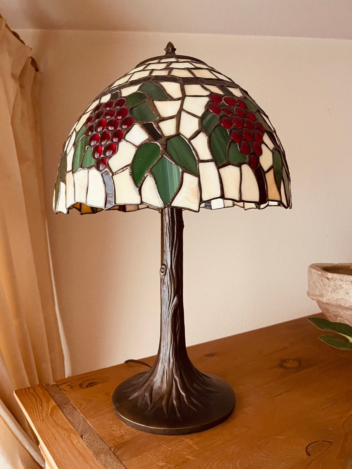Tiffany lamp rode druiven, Ophalen of Verzenden, Zo goed als nieuw, Tiffany lamp