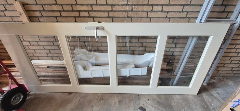 Stompe deur met glas, 231x93cm - Kleine beschadigingen, Doe-het-zelf en Verbouw, Deuren en Horren, Ophalen, Gebruikt, 80 tot 100 cm