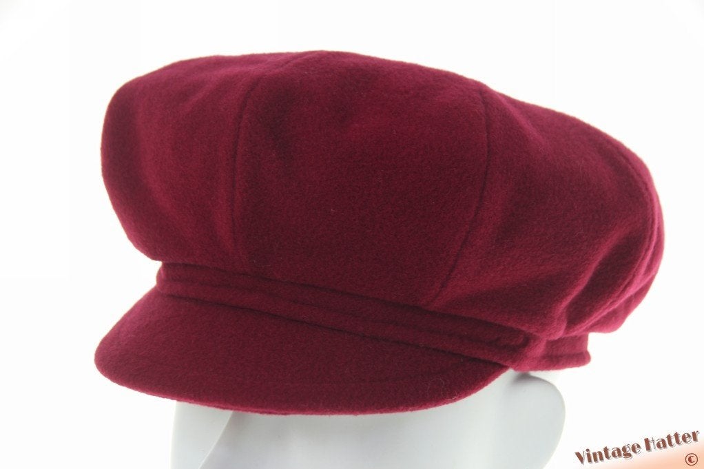 kleine Vintage ballonpet Balke bordeaux wol mix 53, Meisje, Balke, Ophalen of Verzenden, 122 t/m 128