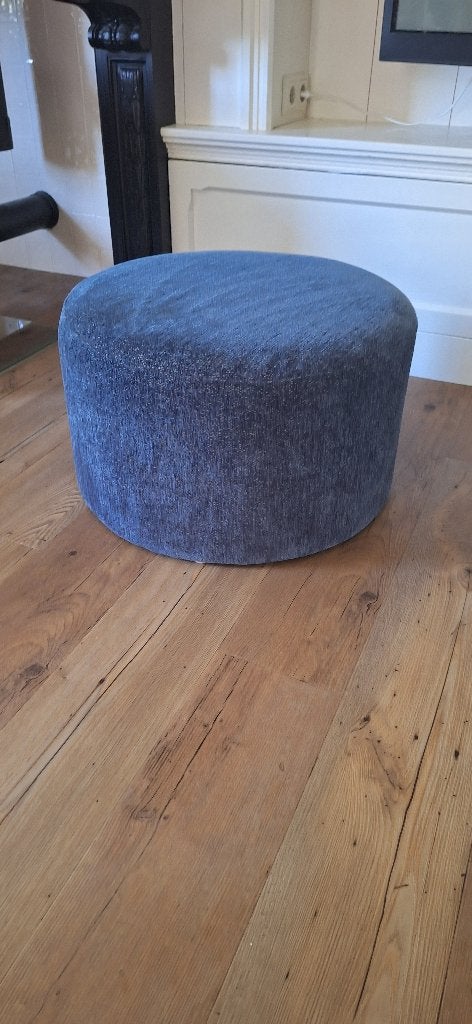 Blauwe poef, Ophalen, Minder dan 50 cm, Rond, Minder dan 50 cm