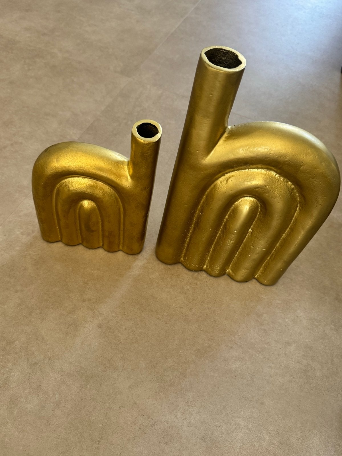 Colmore set gouden decoratie vazen, Met patroon/structuur, Ophalen of Verzenden, Zo goed als nieuw, Metaal