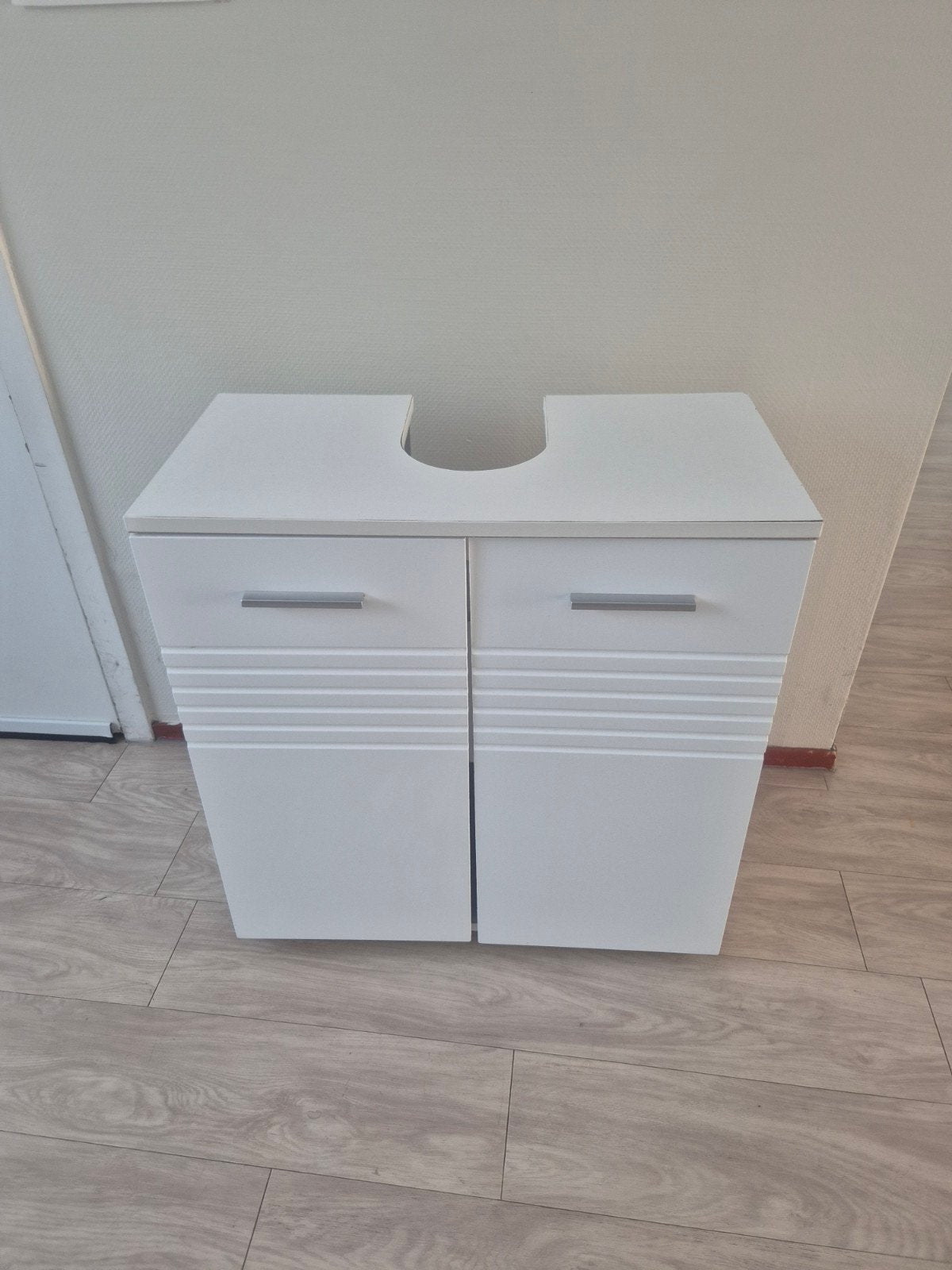 Witte wastafelonderkast met 2 deuren *Moet weg*, Zo goed als nieuw, Minder dan 100 cm, Wastafelkast, 25 tot 50 cm