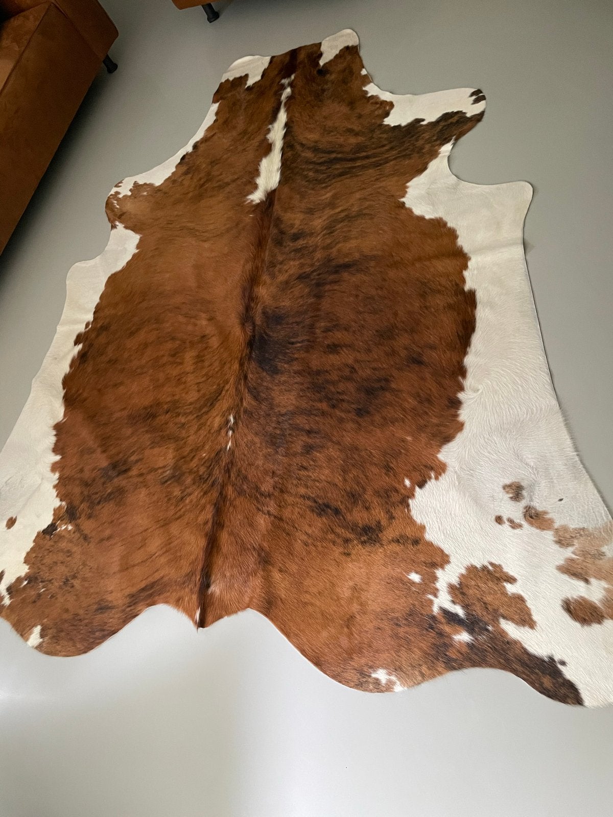 Prachtig koeienhuid vloerkleed - Bruin/Wit, Huis en Inrichting, Ophalen, Bruin, 200 cm of meer, Zo goed als nieuw