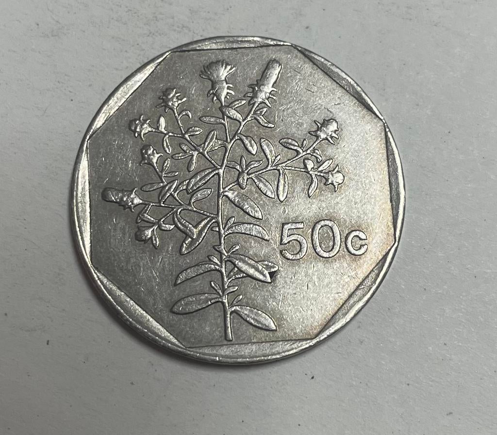 50 cent Malta 1991, Ophalen of Verzenden, Overige landen