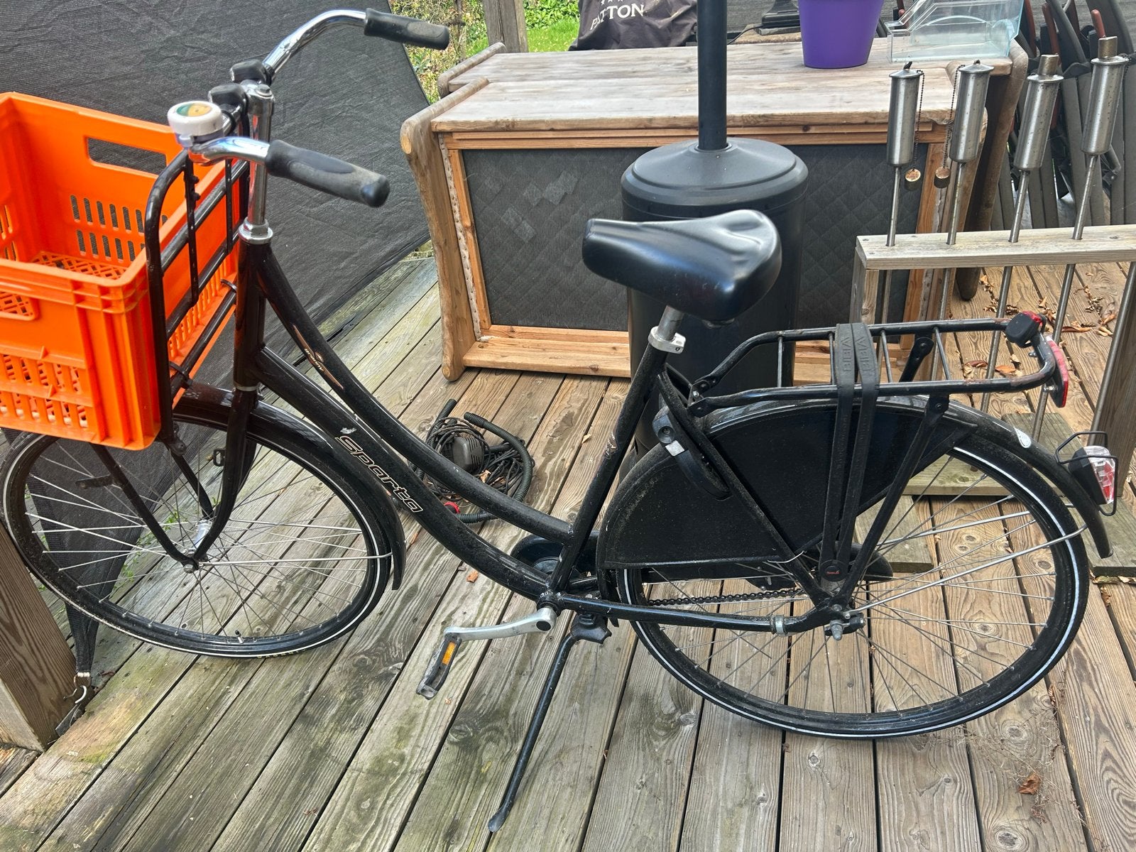 Sparta transportfiets met voordrager en krat, Ophalen, Terugtraprem, Sparta, Gebruikt