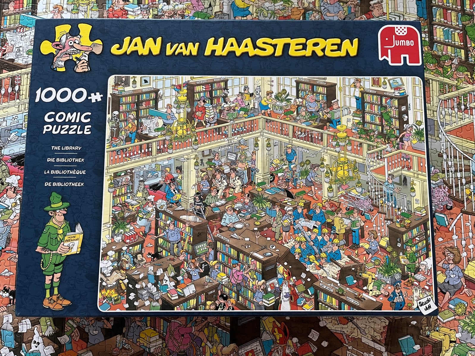 Jan van Haasteren De Bibliotheek 1000 stukjes, Ophalen of Verzenden, 500 t/m 1500 stukjes, Zo goed als nieuw, Legpuzzel