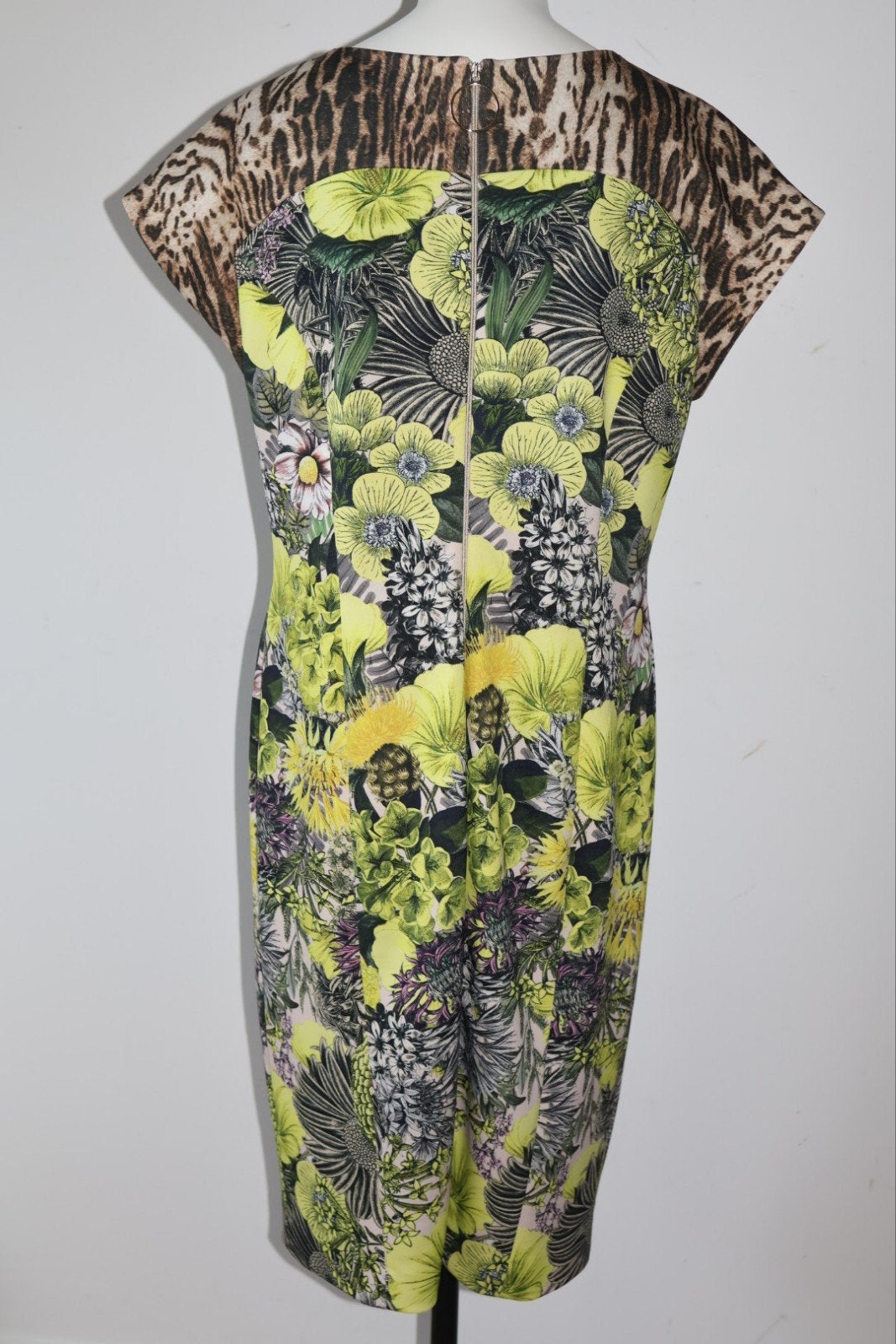 Marccain Prachtige Jurk Maat 42 XL - Bloemenprint & Luipaard, Overige kleuren, Onbekend, Marccain, Ophalen of Verzenden