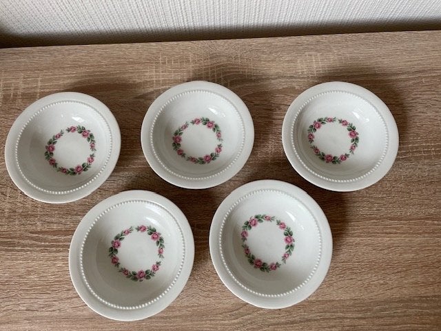 5 mooie dessert schaaltjes, Overige merken, Ophalen of Verzenden, Overige stijlen, Porselein