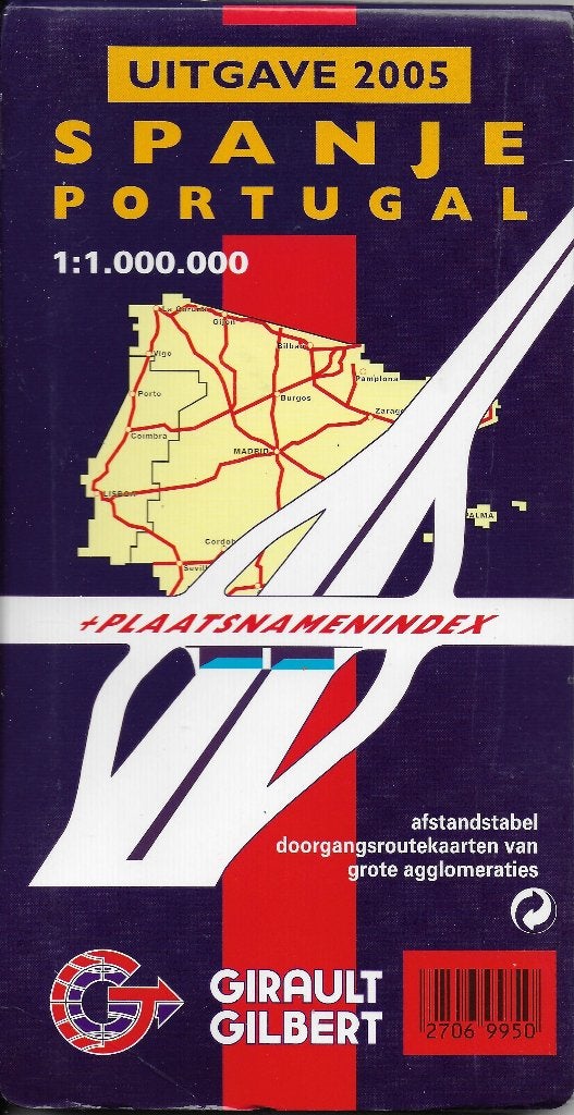 Pl1971 plattegrond spanje / portugal 2005 girault gilbert, Boeken, Atlassen en Landkaarten, 2000 tot heden, Ophalen of Verzenden