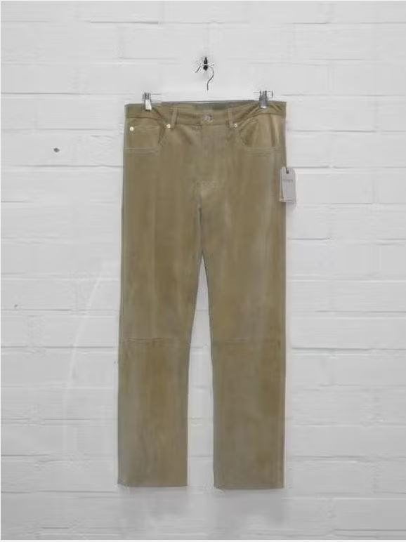 Fortela - Suedeleren broek maat W27 - Nieuw €950, Fortela, Beige, Nieuw, Ophalen of Verzenden