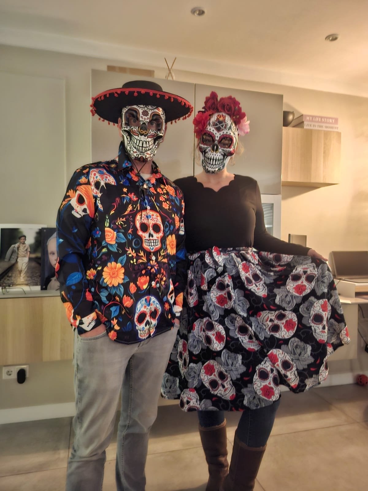 Carnavalskleding groep Muertos - Dag van de Doden, Ophalen of Verzenden, Gedragen, Carnaval, Kleding