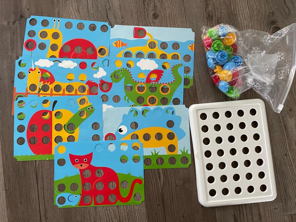 Steekmozaïek met 7 sjablonen, Kinderen en Baby's, Speelgoed | Educatief en Creatief, Ophalen of Verzenden, Zo goed als nieuw, Knutselen