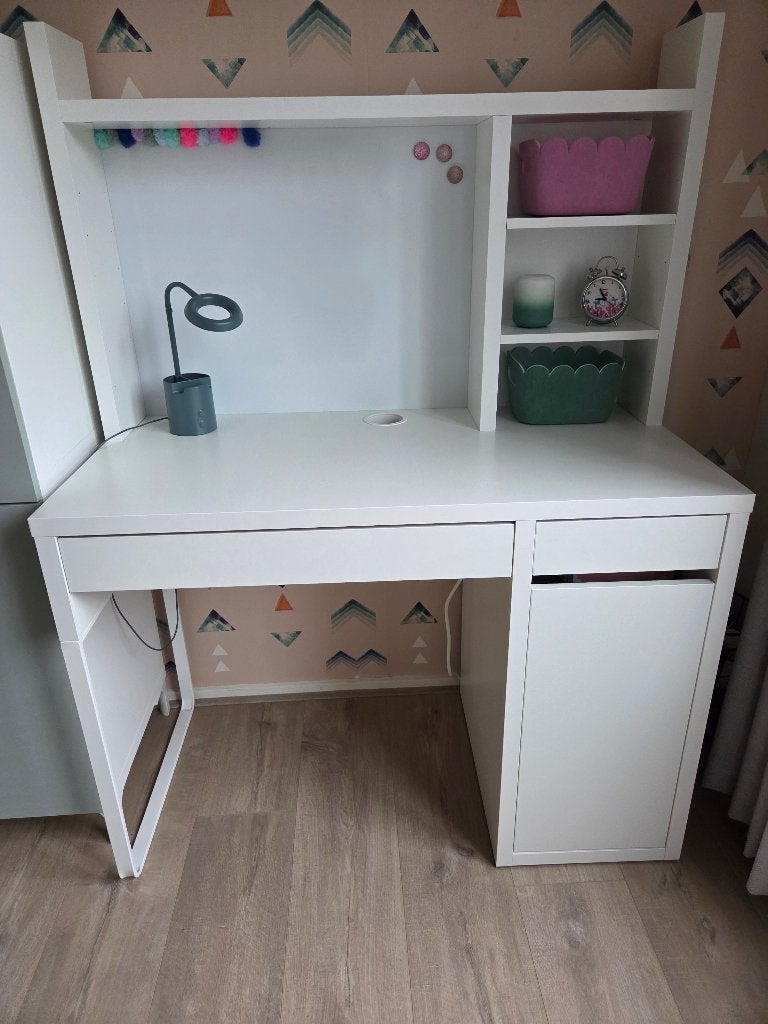 Bureau MICKE plus opbouwdeel, Zo goed als nieuw, IKEA, Wit, Ophalen