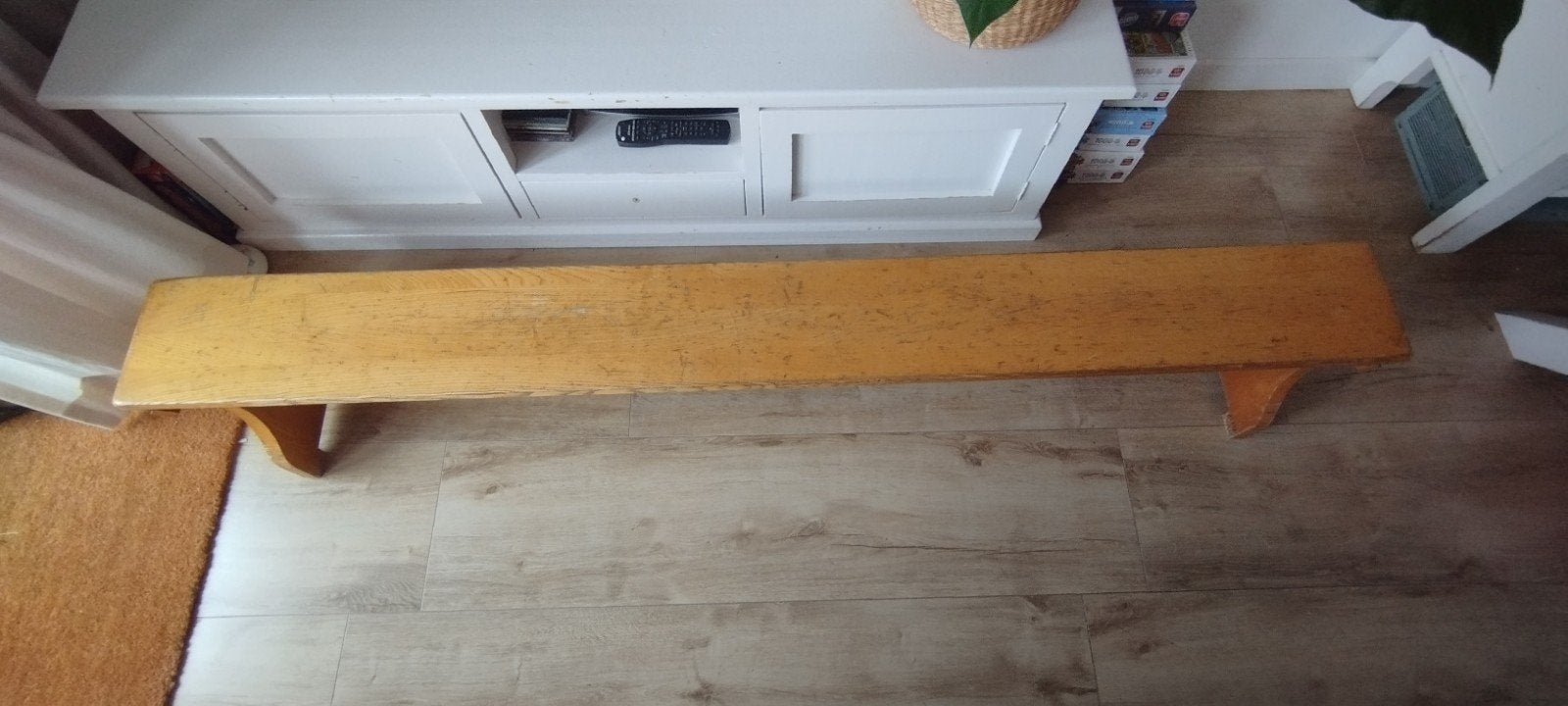 Houten gymbank 220 cm, Ophalen, Gebruikt, Minder dan 75 cm, 200 tot 250 cm