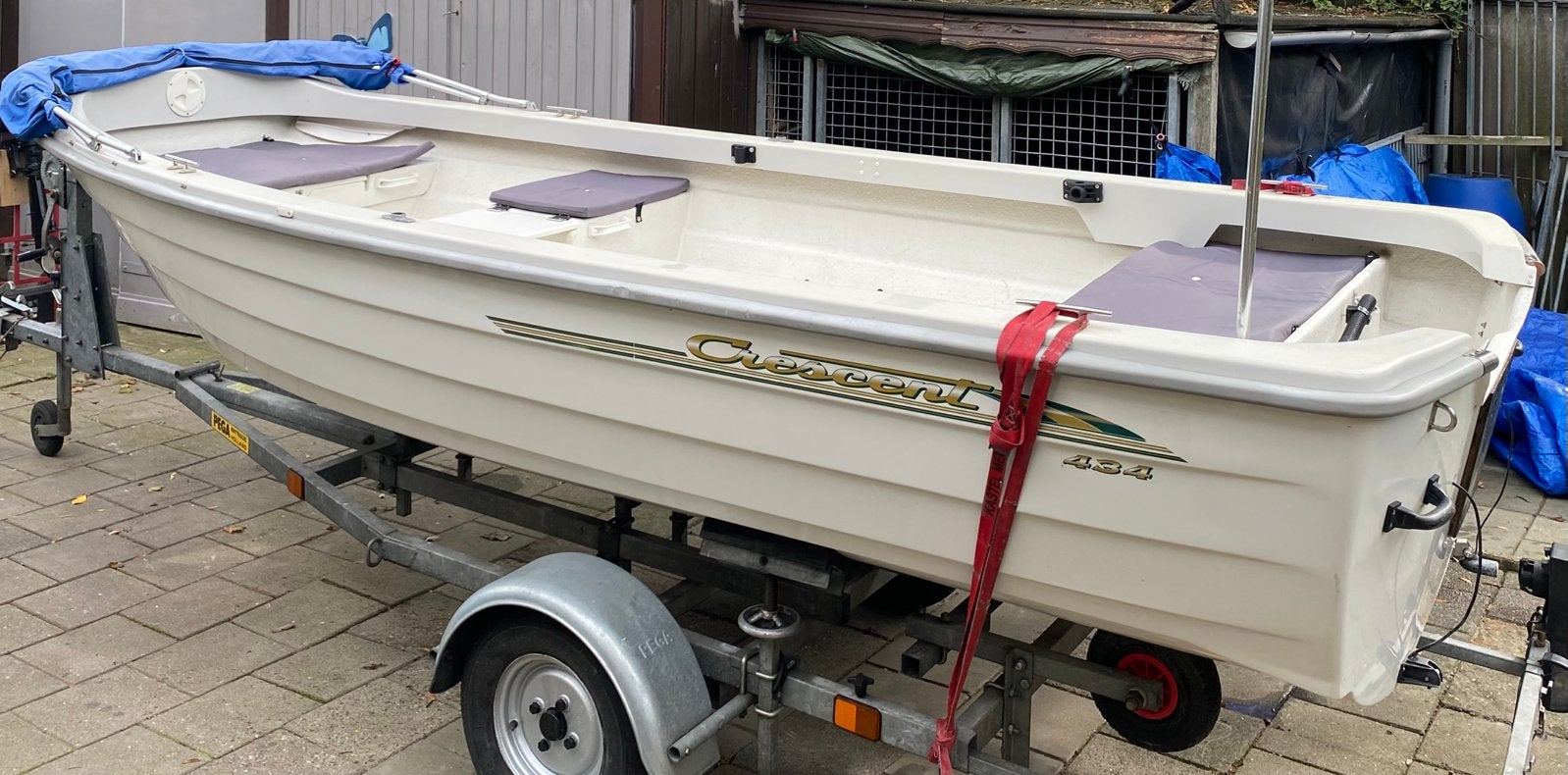 Te koop crescent boot + trailer+bbm, Watersport en Boten, Ophalen, Zo goed als nieuw