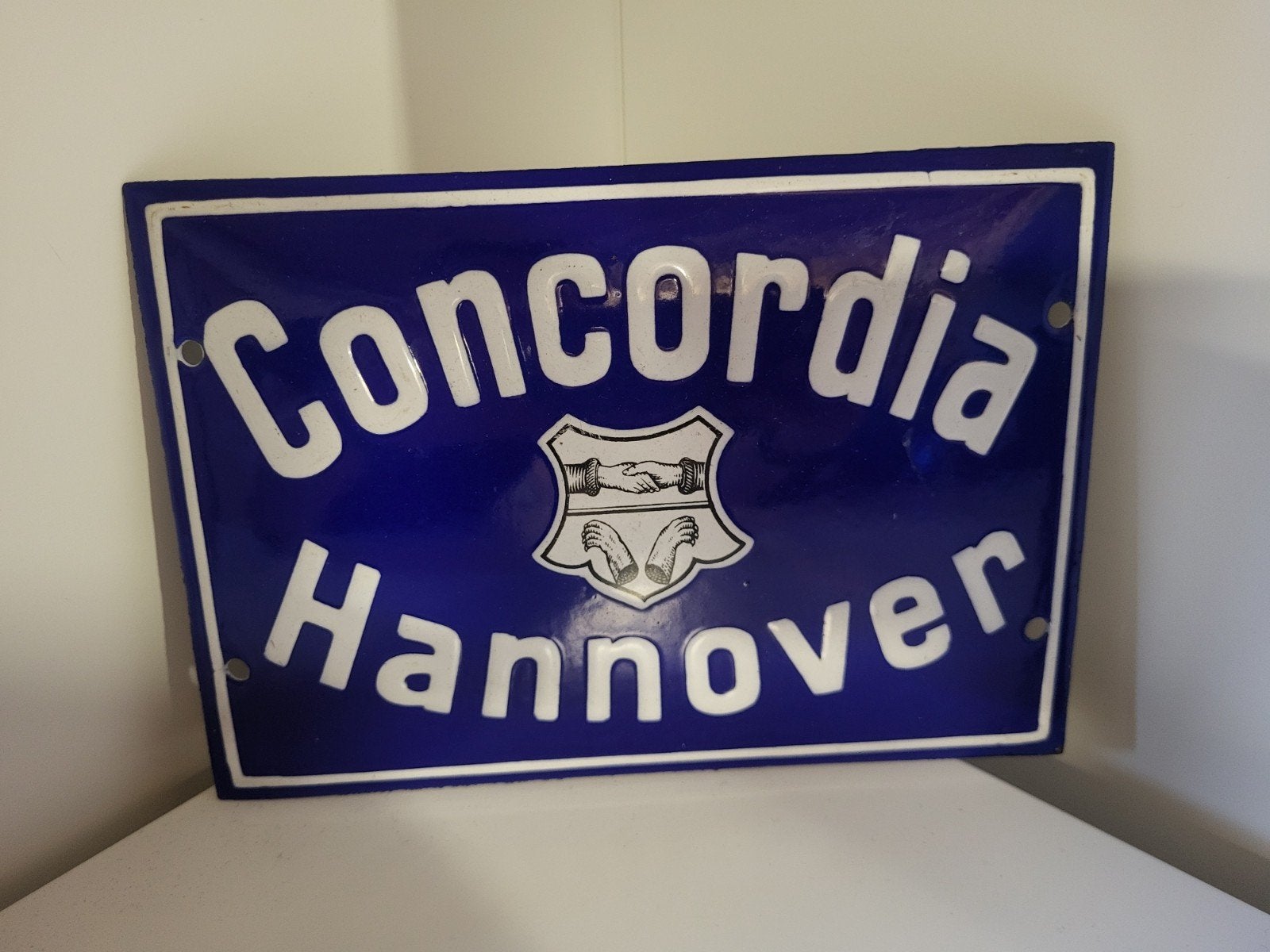 Emaille bord Concordia Hannover, Ophalen of Verzenden