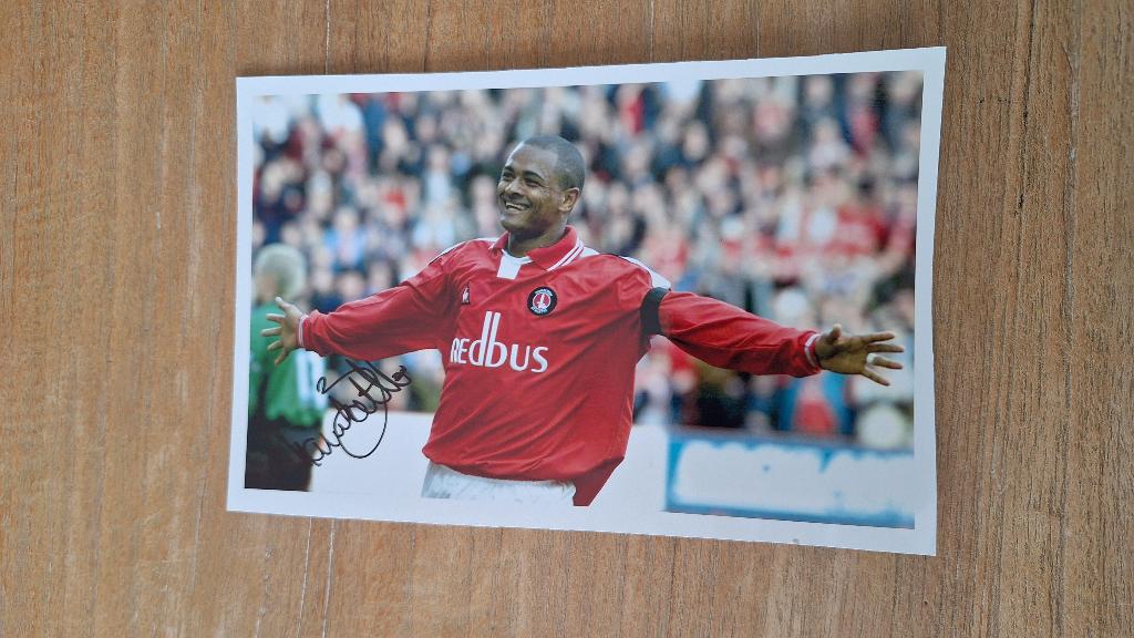 Foto 20x25 cm met handtekening; Shaun Bartlett # Charlton, Ophalen of Verzenden, Nieuw, Buitenlandse clubs, Overige typen